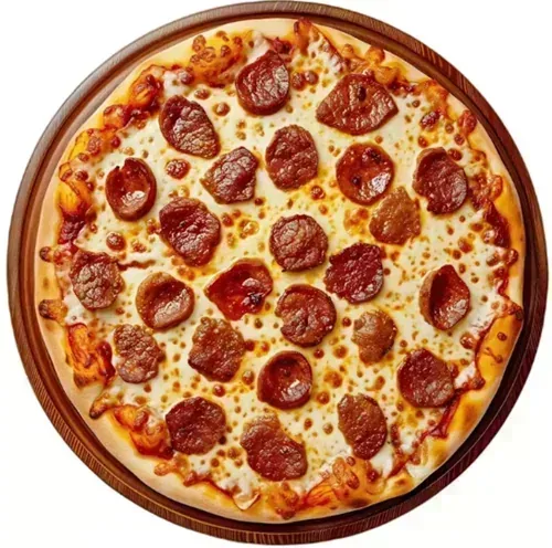 Minatour — Ground beef meatballs and mozzarella on spicy BBQ sauce