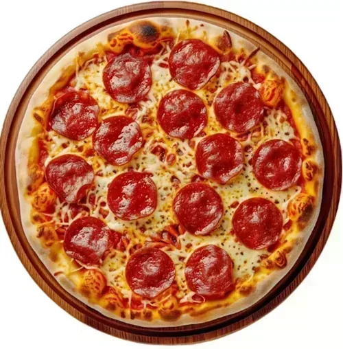 Werewolf Pizza — Pepperoni, mozzarella and parmesan cheese on tomato sauce